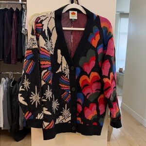 FARM Rio Women's Colorful Heart and Floral Cardigan